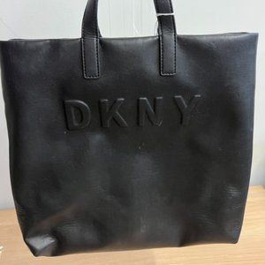 Authentic DKNY Black Leather Tote Bag